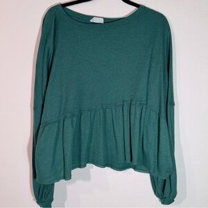 Altar’d State Babydoll Flowy Top Green